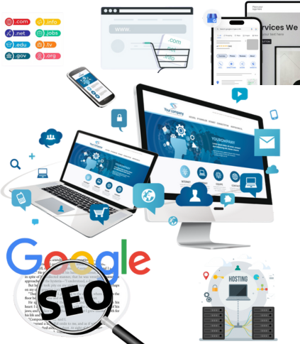 SEO, Google Mi Negocio, Diseño Web, Dominio, Hosting