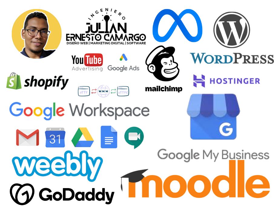 Esto son los servicios que prestamos Diseño Web, hostinger, GoDaddy, SEO, Google Workspace, Shopify, Moodle, Weebly, Mailchimp, Meta Ads, Google Ads, Wordpress, Certificado SSL, Google My Business, Cpanel